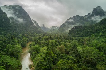 In the Phong Nha Ke Bang National Park shortly after a heavy rain shower.