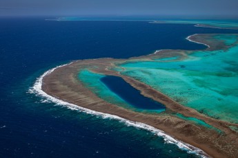 The 'blue hole' on the outer edge of the New Caledonian barrier reef. Not even diving legend Jaques Costeau made it to the bottom, which is about 150 meters.