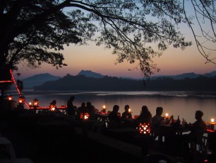 Laos, Luang Prabang. We have our dinner in this restaurant on the Mekong.