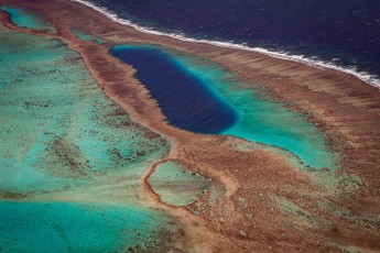 The 'blue hole' on the outer edge of the New Caledonian barrier reef. Not even diving legend Jaques Costeau made it to the bottom, which is about 150 meters.