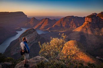 Ich genieße fantastische Aussichten im Blyde River Canyon.