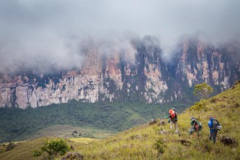 The rock faces of Mount Roraima just ahead.