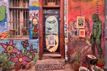 Art everywhere in the winding streets of Valparaiso's old town, which can only be explored on foot.
