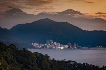 Taiwan: Evening view of Yuchi on Sun Moon Lake.
