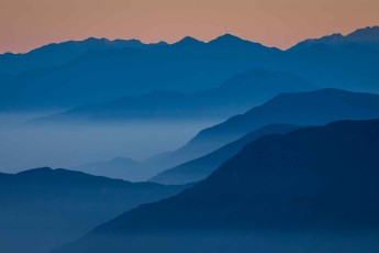 Before sunrise: view over the staggered landscape near Alishan.