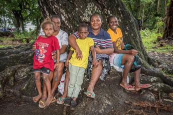 Visitors to the Sanma celebrations in a village outside Luganville, Santu Island.