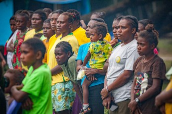 Visitors to the Sanma celebrations in a village outside Luganville, Santu Island.