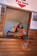 The motto ‘Go with the flow’ also seems to apply at this counter at Tanna Island Airport.