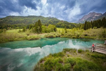 Like an emerald mirror, the Zelenci spring lies in the valley of the upper Sava - the crystal-clear thermal water bubbles year-round at a constant 5.5 degrees from the limestone, forming the source of the 947-kilometre Sava River that flows from here to the Danube.