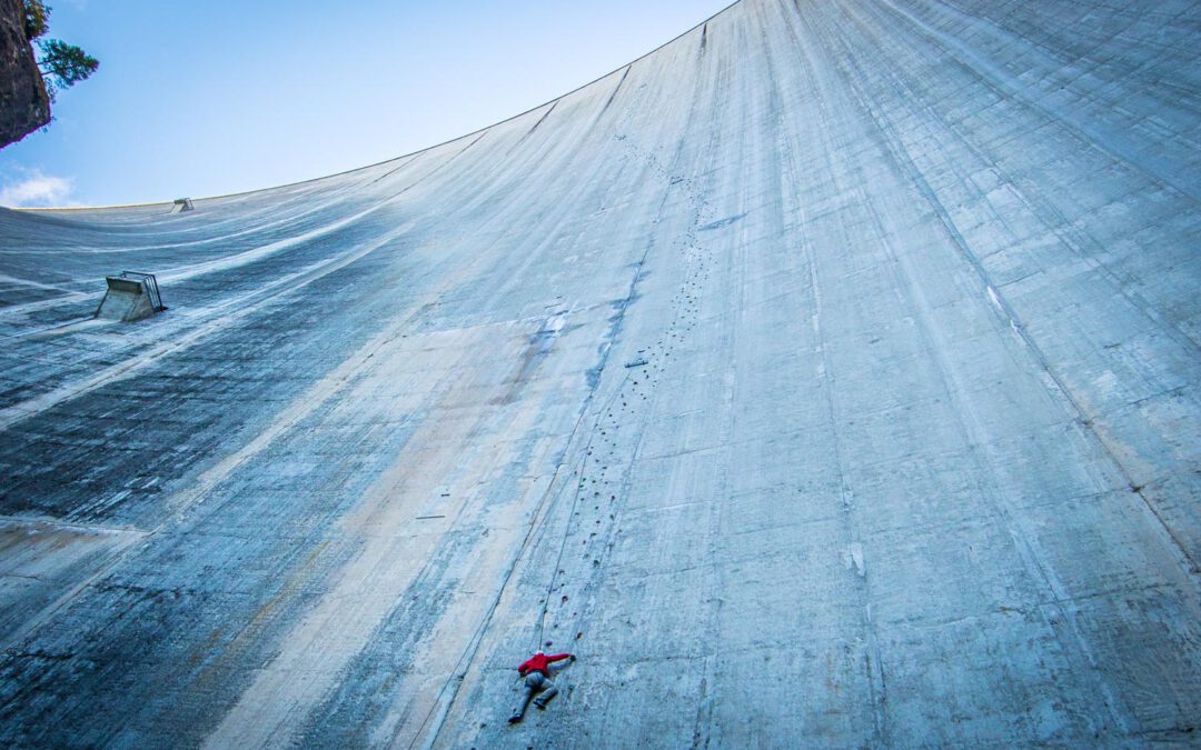 Climbing the highest artificial route in the world