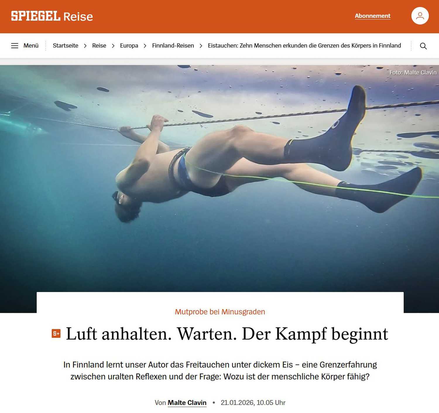 SPIEGEL ONLINE - Pubtile - Tauchen unter Eis